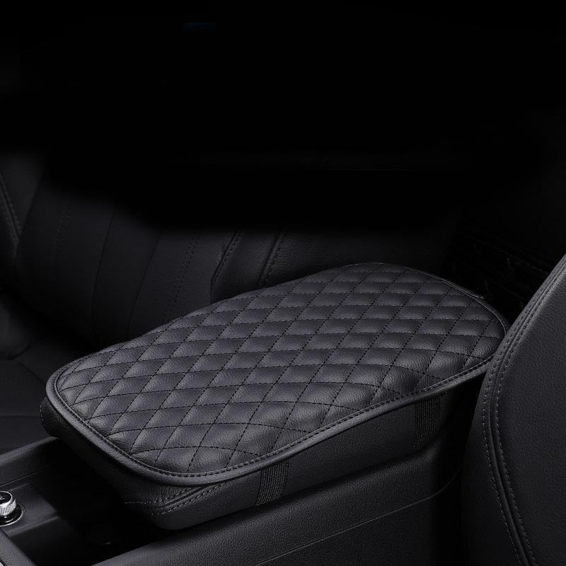 Car Simple Solid Color Leather Armrest Box Cover